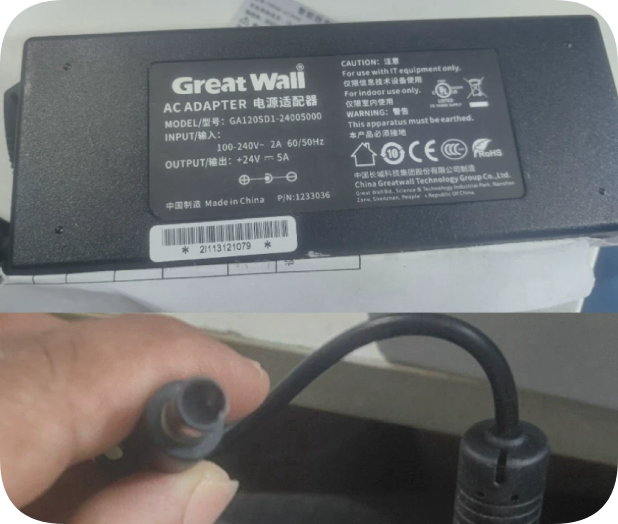 *Brand NEW*Suitable for Great Wall 24V 5A power adapter (large-barrel, pinless connector) Model GA120SD1-24005